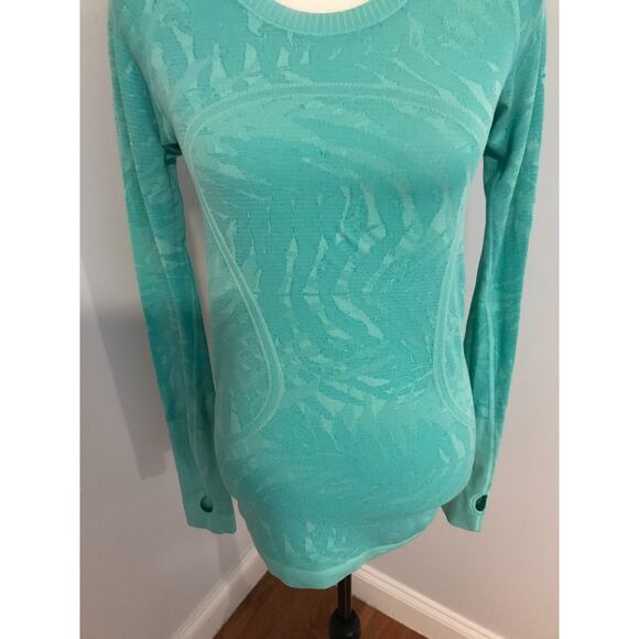Lululemon Swiftly Tech Long Sleeve Crew Heathered Bali Breeze - Size 6 - Picture 2 of 11